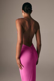 Sabine Backless Maxi Dress - Bubblegum Pink | MESHKI US