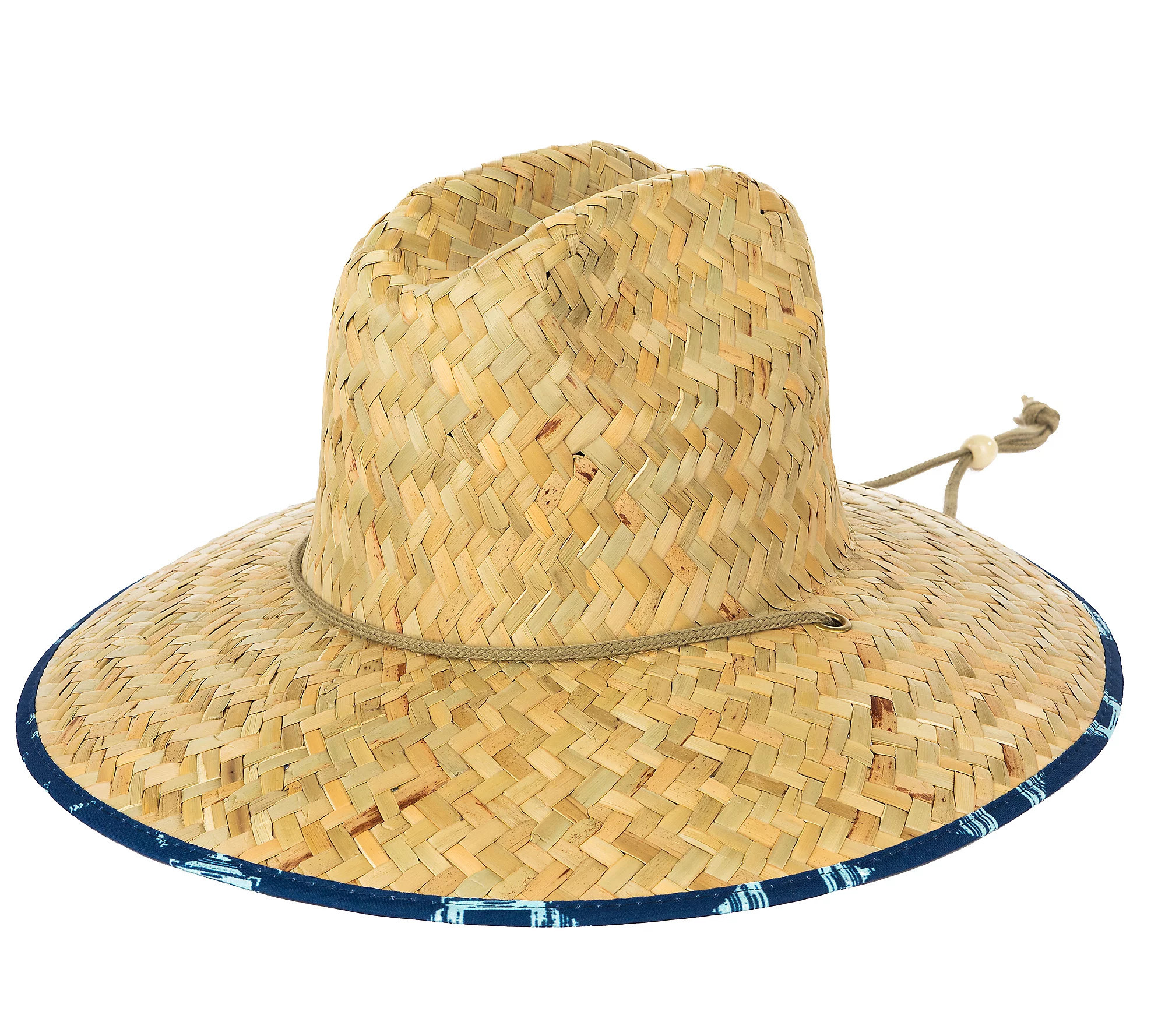 San Diego Hat Co. Men's Straw Lifeguard Hat w/U nder Brim Print | QVC