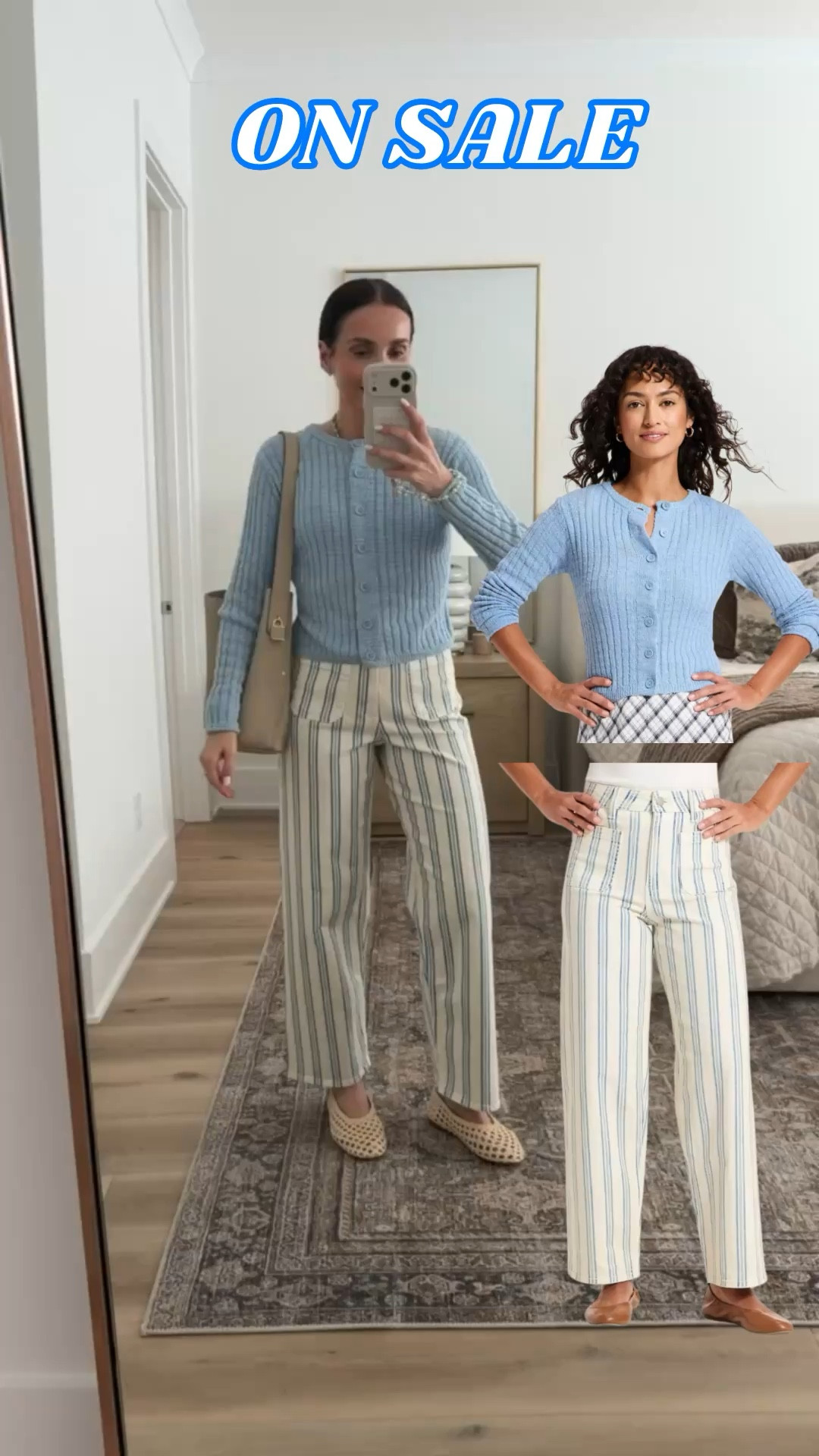 Target 30% off select clothing.
Jeans size 2, sweater size S.
Striped jeans, white blue outfit, spring style, icy blue, annabrstyle

#LTKSaleAlert #LTKOver40