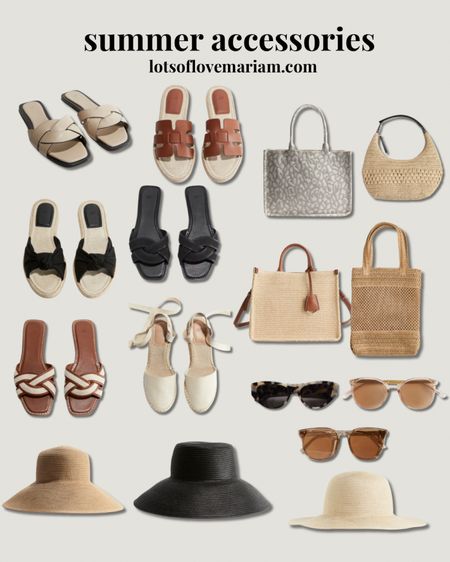 How cute are the new summer accessories 😍 sandals, tote bags, sunglasses, straw bag, straw hats 

#LTKsummer #LTKstyletip #LTKeurope