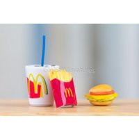 Dollhouse Miniatures Mini Set Of Mcdonald Fast Food Cheese Burger With Glass Iced Coca Cola & Bag French Fries Breakfast Decoration | Etsy (US)