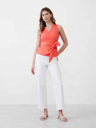 Wrapped Poplin Top | Banana Republic Factory