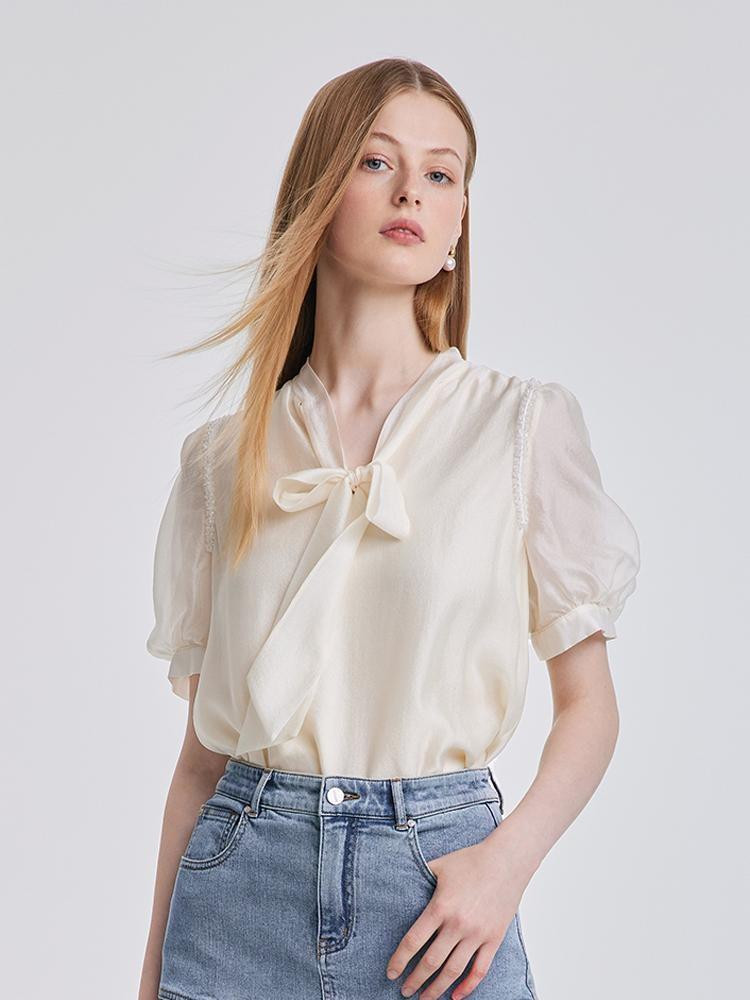 Bow Tie Ribbon Blouse | GoeliaGlobal