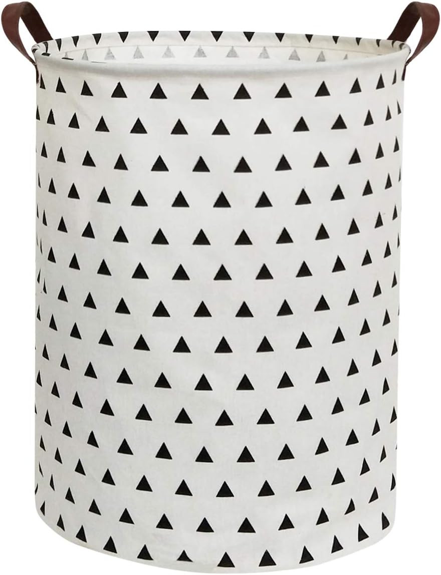 HIYAGON Large Sized Canvas Storage Baskets with Handle,Collapsible & Convenient Home Organizer Conta | Amazon (US)