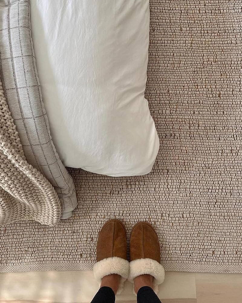 FRELISH DECOR Handwoven Jute Blend Cotton Area Rug - Contemporary Farmhouse Decor- Vintage Rustic... | Amazon (US)