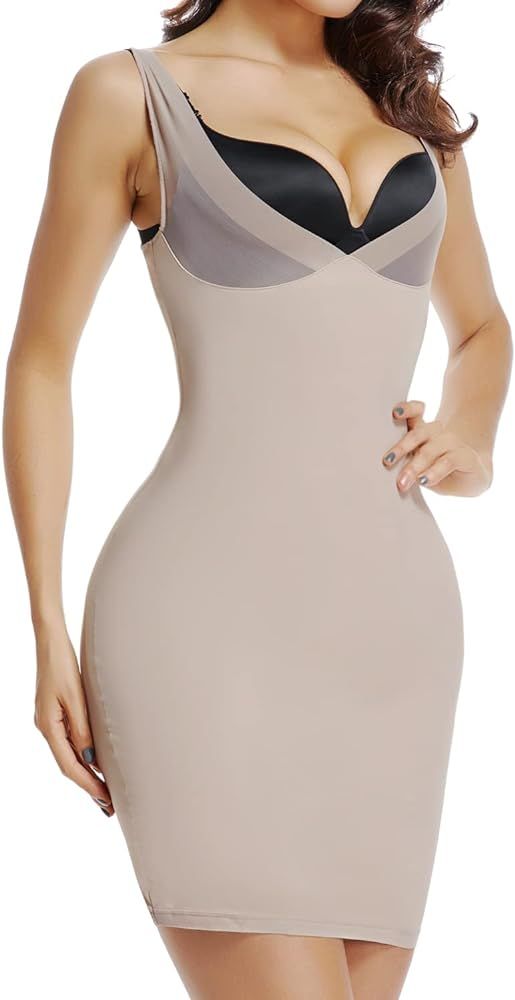 JOYSHAPER Full Slips for Women Under Dresses Tummy Control Body Shaper Shapewear Slip | Amazon (US)