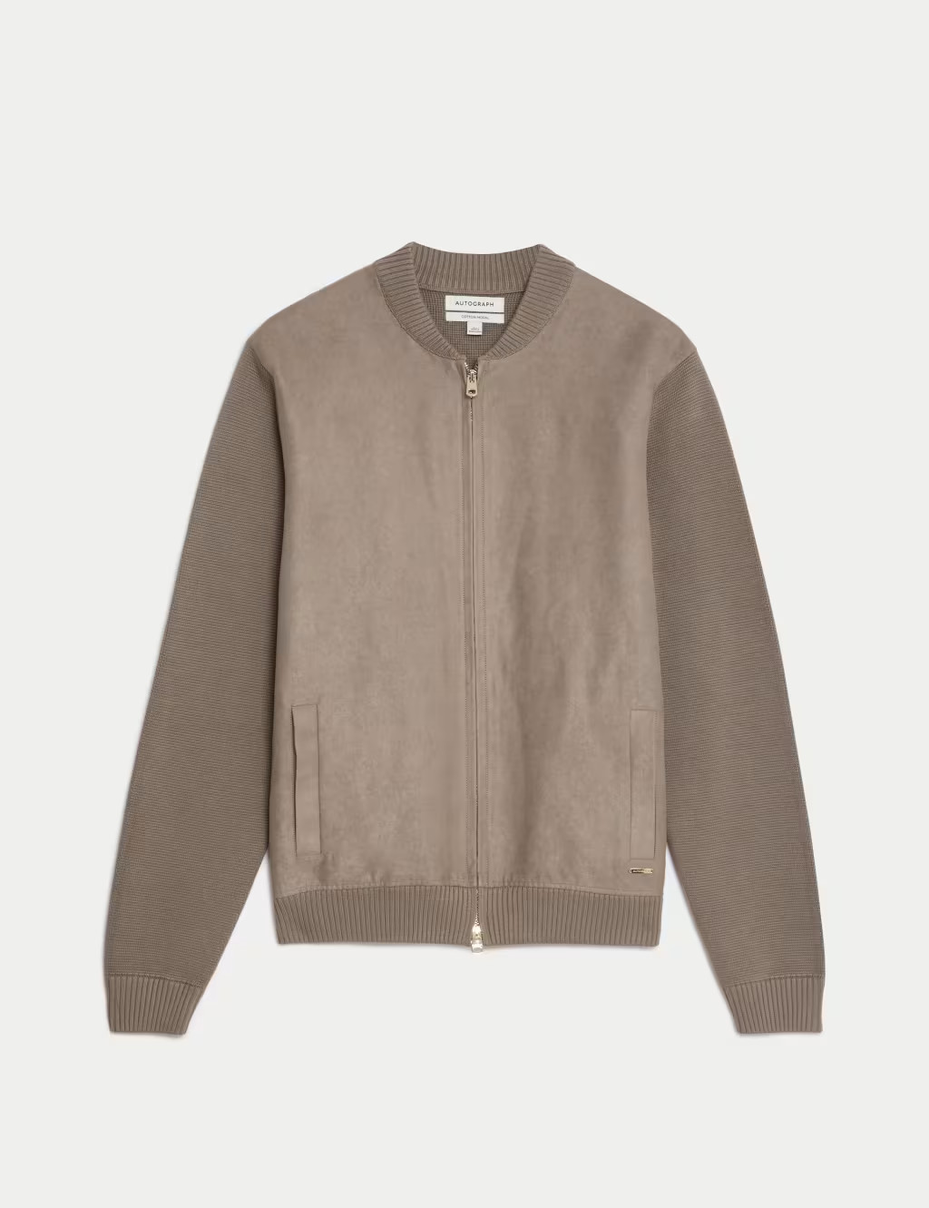 Cotton Rich Zip Up Knitted Bomber | Marks & Spencer (UK)