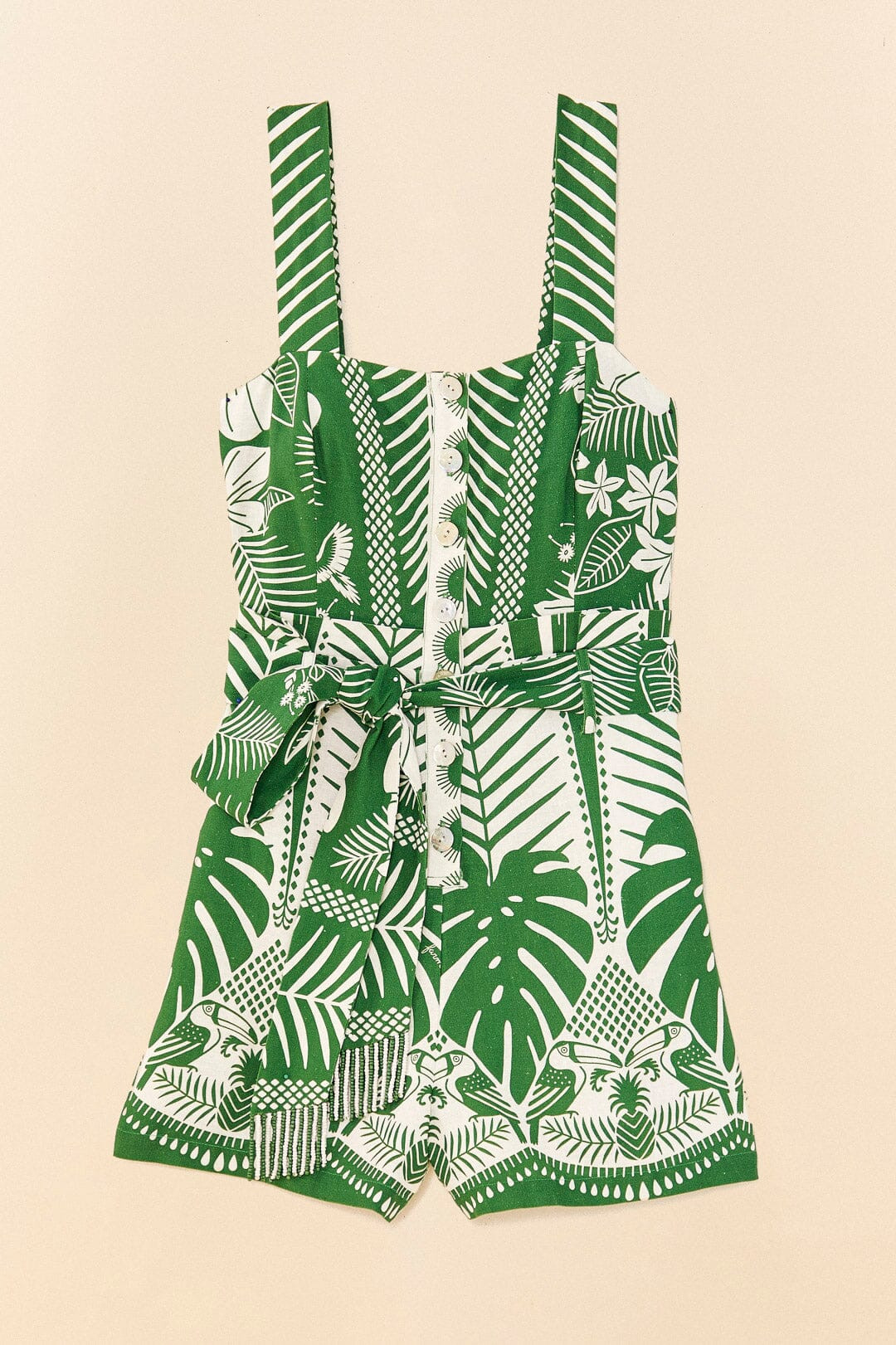 Off-White Macaw Elegance Romper | FarmRio (US)