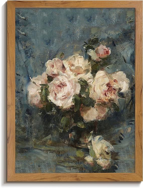 Gardenia Art Vintage Floral Wall Art Framed Rose Canvas Prints for Bedroom Decor Classical Flower... | Amazon (US)
