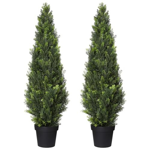 Tall Topiary Cedar Artificial for Outdoor, UV Resistant Faux Cypress- Beautiful and Realistic Pines for Outdoor Front Porch Decor, Fake Evergreen Pine Sunlight Resistant for Home Decoration | Amazon (US)
