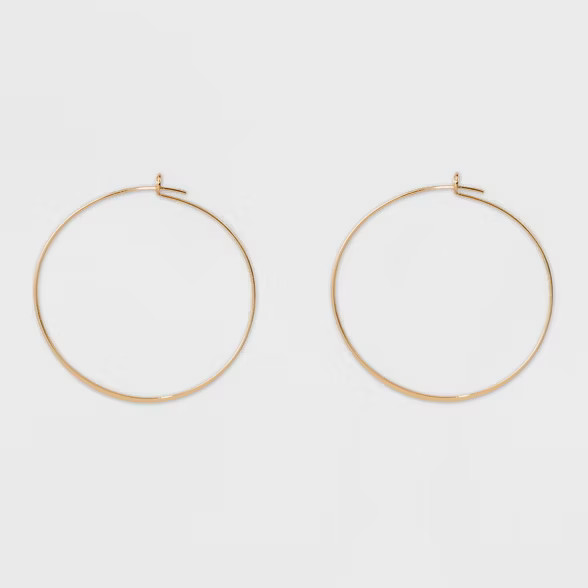 Thin Medium Hoop Earrings - A New Day™ Gold | Target