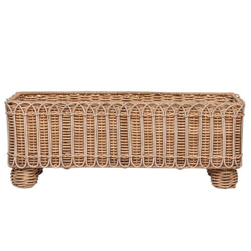 Provence Rattan Rectangular Planter, Whitewash | One Kings Lane