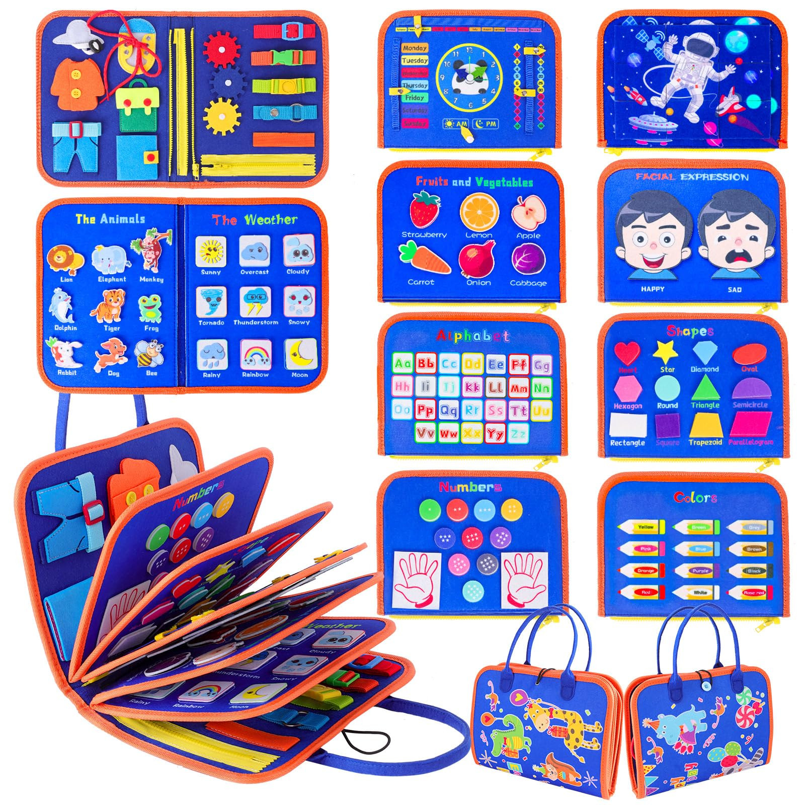 Busy Board for Toddlers 2-4, Busy Book for Preschoolers, Educational Activity Sensory Board for L... | Amazon (US)