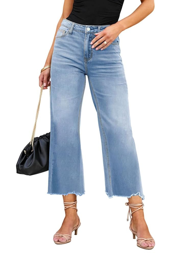 LOLONG High Waisted Flare Jeans for Women Casual Bell Bottom Denim Pants | Amazon (US)