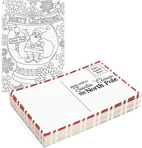 36 Pack Blank Christmas Postcards for Kids Coloring, Xmas, Holiday, Letter to Santa, 4x6 In | Amazon (US)