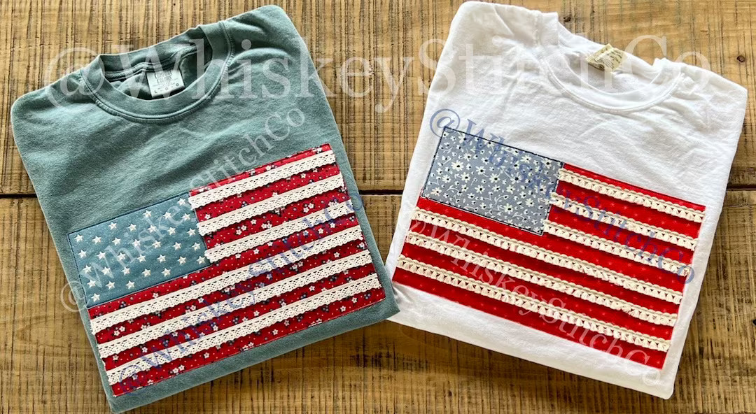 American Flag Applique, Fourth of July, Memorial Day, Independence Day, Embroidered Applique, Red... | Etsy (US)