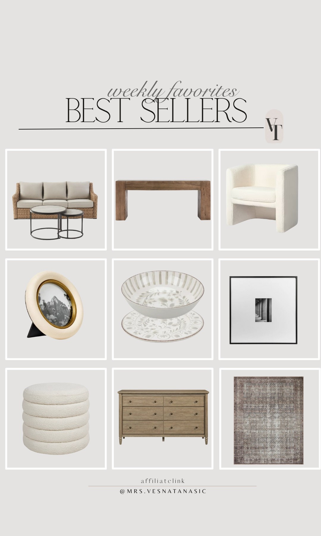 This week’s best sellers and favorites including the new Walmart collection and our new console table. 

#outdoorfurniture #walmart #targetstyle #walmartfinds #chair #accentchair #target #wayfair #wayfairfinds #rug #consoletable #dresser #home #springhome 

#LTKSaleAlert #LTKHome #LTKStyleTip