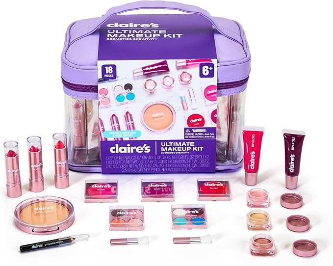 Claire’s® Ultimate Makeup Artist Kit – 18-Piece Real Makeup Set| Lip Gloss, Eyeshadow, Eyeli... | Amazon (US)