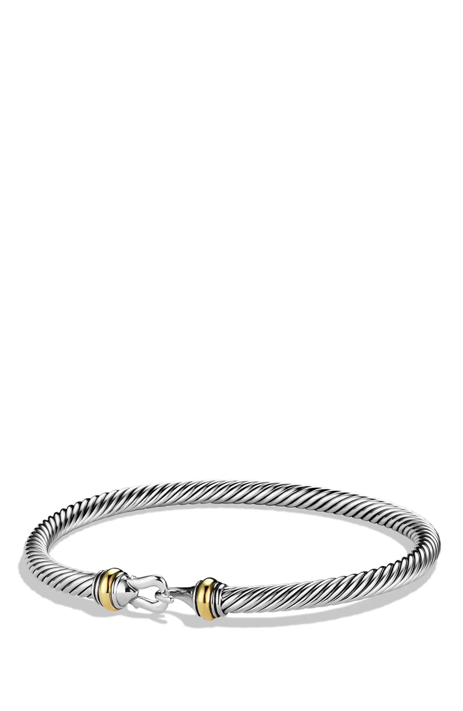 David Yurman Cable Buckle Bracelet with Gold, 4mm | Nordstrom | Nordstrom