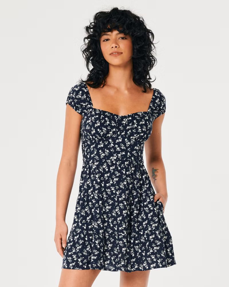 Cap Sleeve Mini Dress | Hollister (US)