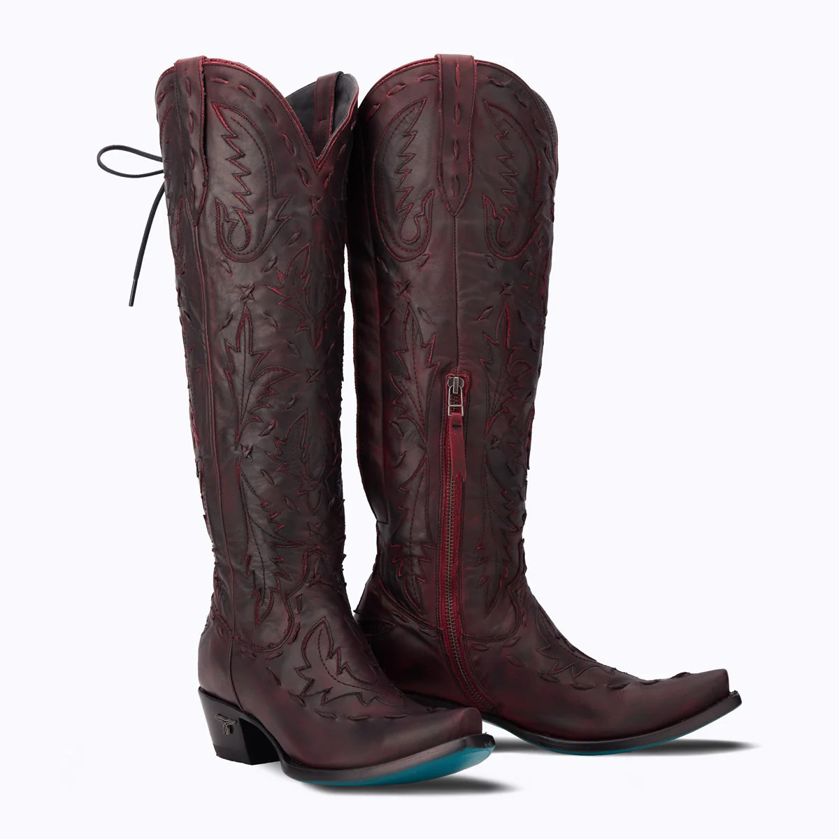 Reverie Knee High Corset - Black Cherry | Lane Boots