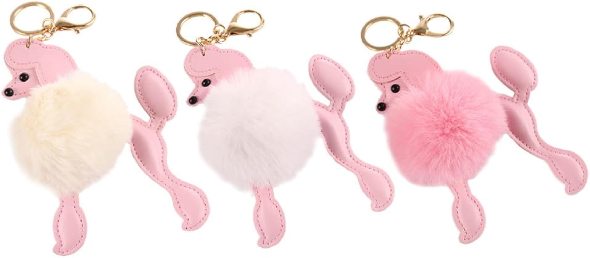 Abaodam 3pcs Key Chain Plush Poodle Shape Hanging Decor Animal Key Ring Car Hanging Accessories f... | Amazon (US)