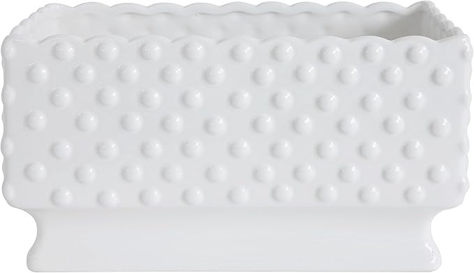 Creative Co-Op White Ceramic Hobnail Planter | Amazon (CA)