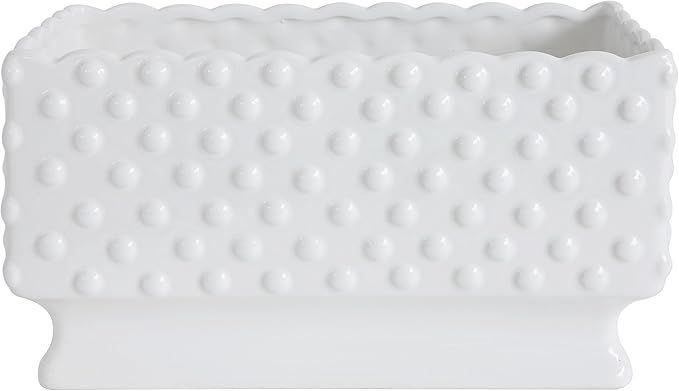 Creative Co-Op White Hobnail Rectangle Ceramic Planter | Amazon (US)