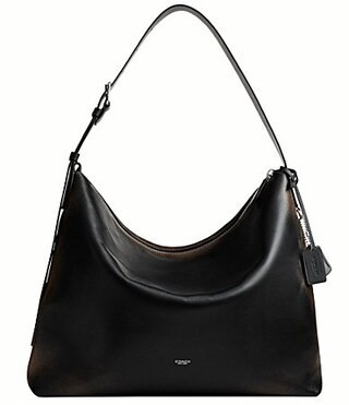 COACH Mott Loved Leather Messenger Bag - Black/Light Tan | Dillard's