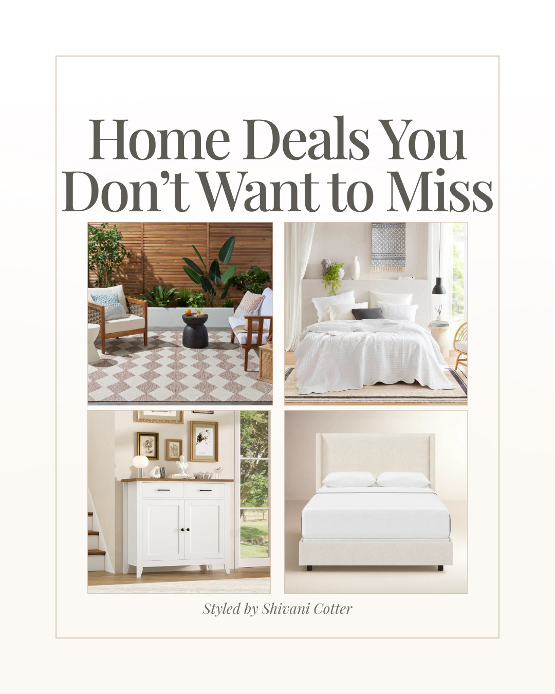 Home Sale | Deals You Don't Want To Miss!

If you’ve been wanting to refresh your home, these are some of the best deals I’ve seen right now.
From indoor outdoor rugs to neutral bedding and classic furniture pieces, everything here is timeless, versatile, and actually worth grabbing while it’s on sale.
What makes these so good:
• Deep discounts up to 78 percent off
• Neutral pieces that work in any space
• Indoor outdoor options perfect for spring and summer
• Classic furniture that doesn’t go out of style
• Best sellers that are already selling fast
These are the kinds of pieces you’ll use for years, not just one season.
At these prices, they don’t stay in stock long.
Everything is linked in my LTK. If you’ve been thinking about updating your space, I wouldn’t wait on these 🤍 

 #LTKHome #LTKSaleAlert