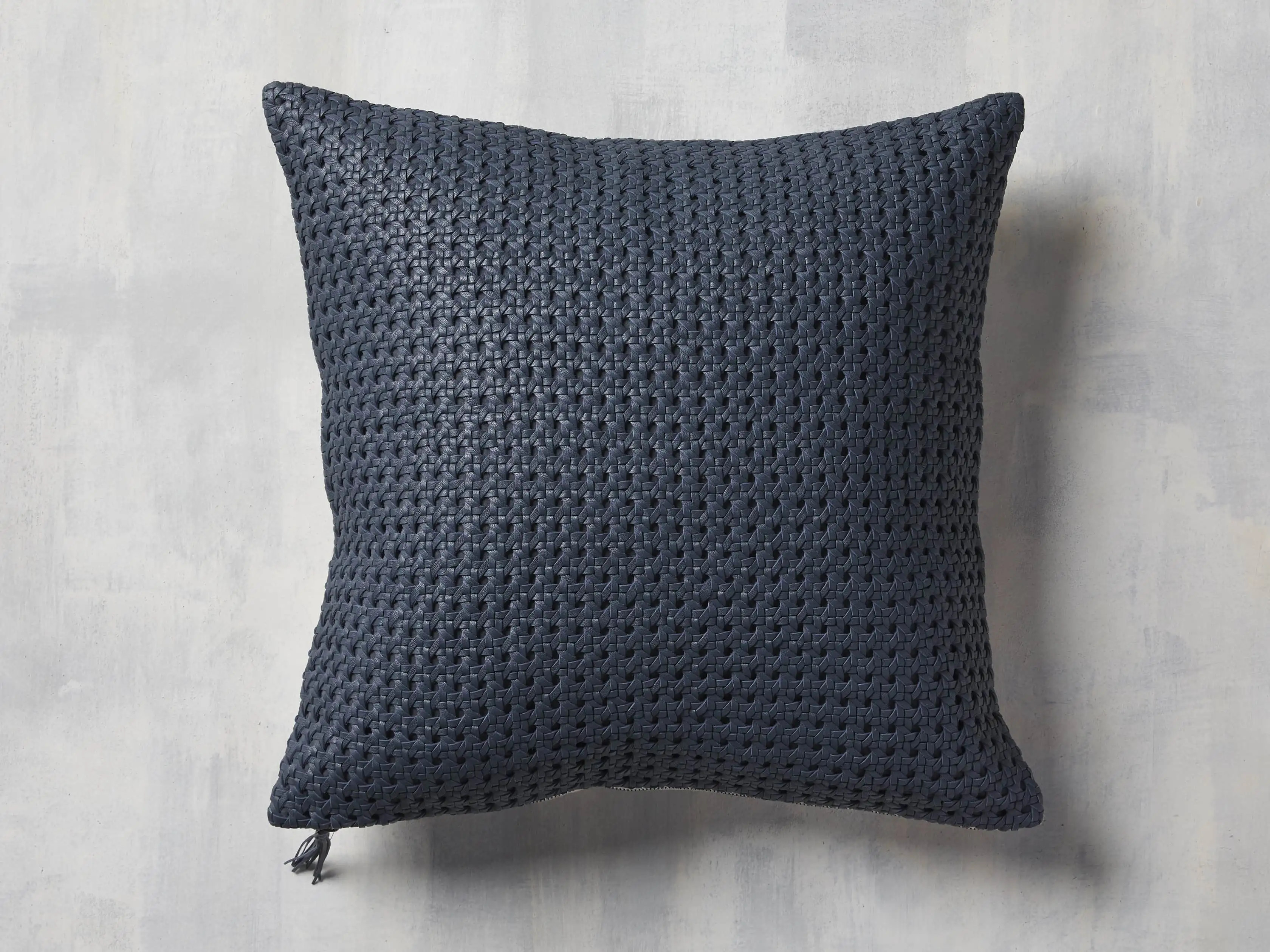 Leather Honeycomb Pillow Cover | Arhaus