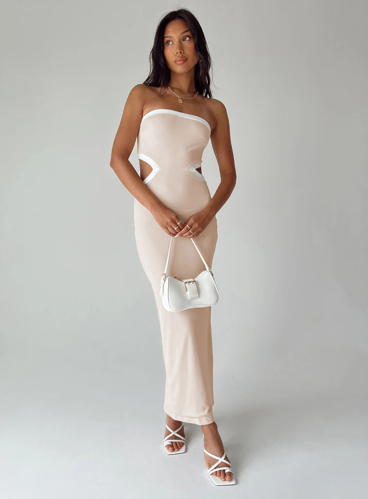 Greta Maxi Dress Beige | Princess Polly US