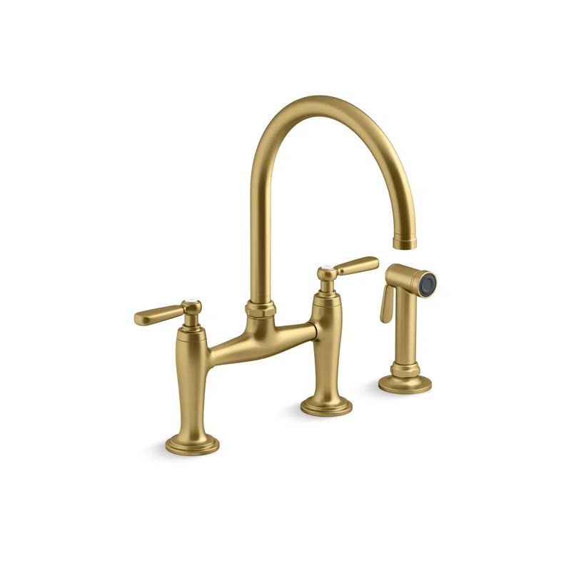Edalyn by Studio McGee Two-Hole Bridge Kitchen Sink Faucet with Side Sprayer | Wayfair North America