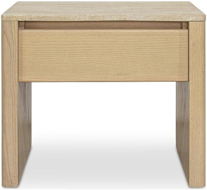 Moe's Home Collection Blake Nightstand Beige Travertine Stone Nightstands | Amazon (US)