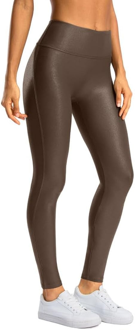 SANTINY Women's Faux Leather Leggings 24''/26''/28''-High Waisted Stretch Leather Pants Pleather ... | Amazon (US)