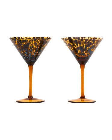 Set Of 2 Tortoise Shell Martini Glasses | TJ Maxx