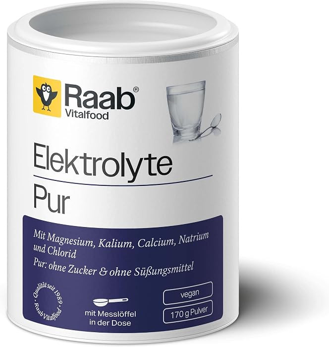 Raab\u00ae Elektrolyte Pur (170 g) - vegan, mit Messl\u00f6ffel, Elektrolyte Pulver ohne Zucker u... | Amazon (DE)
