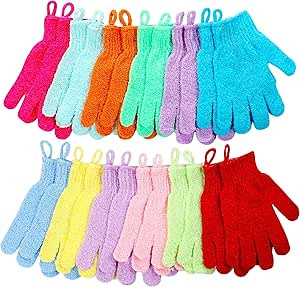 Shower Gloves,24 Pcs Exfoliating Bath Gloves,Body Scrub Gloves with Hanging Loop for Beauty Spa M... | Amazon (US)