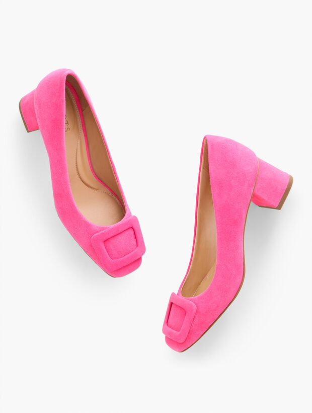 Carlye Buckle Suede Pumps | Talbots