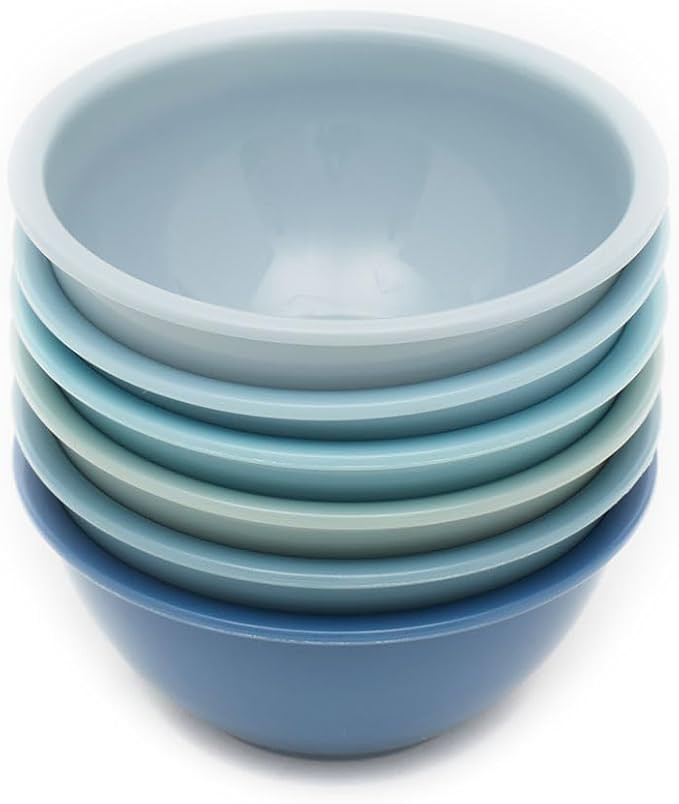 Stacking Pinch Bowl Set for Food Prep, 6 Pack by Home Basics | Ombre Blue Colors | Thick Outer Ri... | Amazon (US)