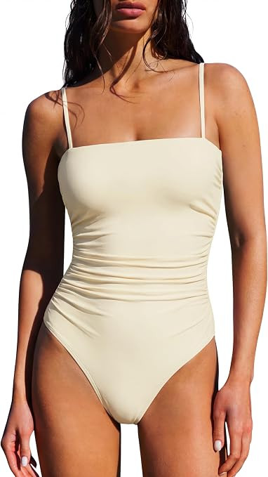 SUUKSESS Women Sexy One Piece Swimsuit Tummy Control Square Neck Bathing Suit | Amazon (US)