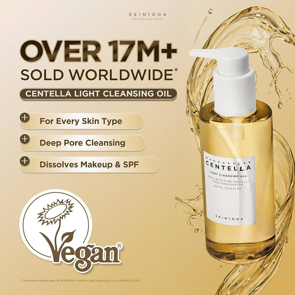 SKIN1004 Madagascar Centella Light Cleansing Oil 6.76 fl.oz, 200ml | Gentle Oil Cleanser for Face... | Amazon (US)
