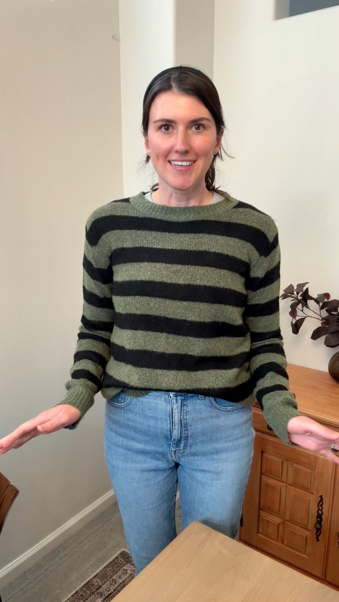Fuzzy creek sweater. So soft despite having wool to keep you warm! Love the sleeve length. Runs TTS, wearing a medium 

#LTKOver40 #LTKTall #LTKootd
