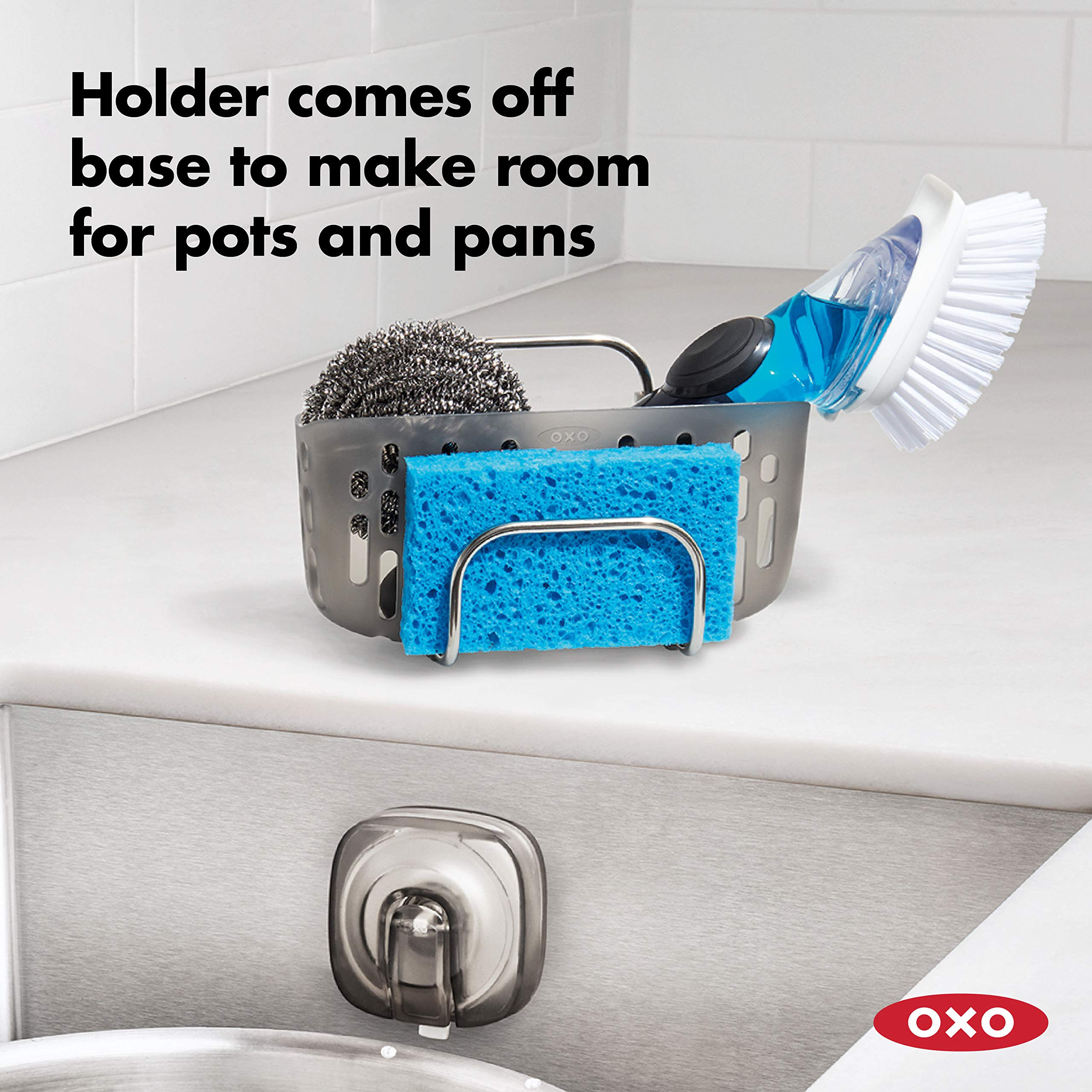 OXO Good Grips Stronghold Suction Sinkware Organizer - Gray, One Size | Amazon (US)