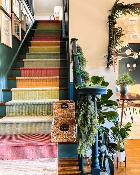 I love hanging faux garland for Christmas! The garlands hanging on my stair railing and over the entry to the dining room are both so realistic! 

#garland #fauxgarland #christmasgarland #christmas #christmasdecor #holidaydecor #staircase #stairrunner 

#LTKhome #LTKSeasonal #LTKHoliday