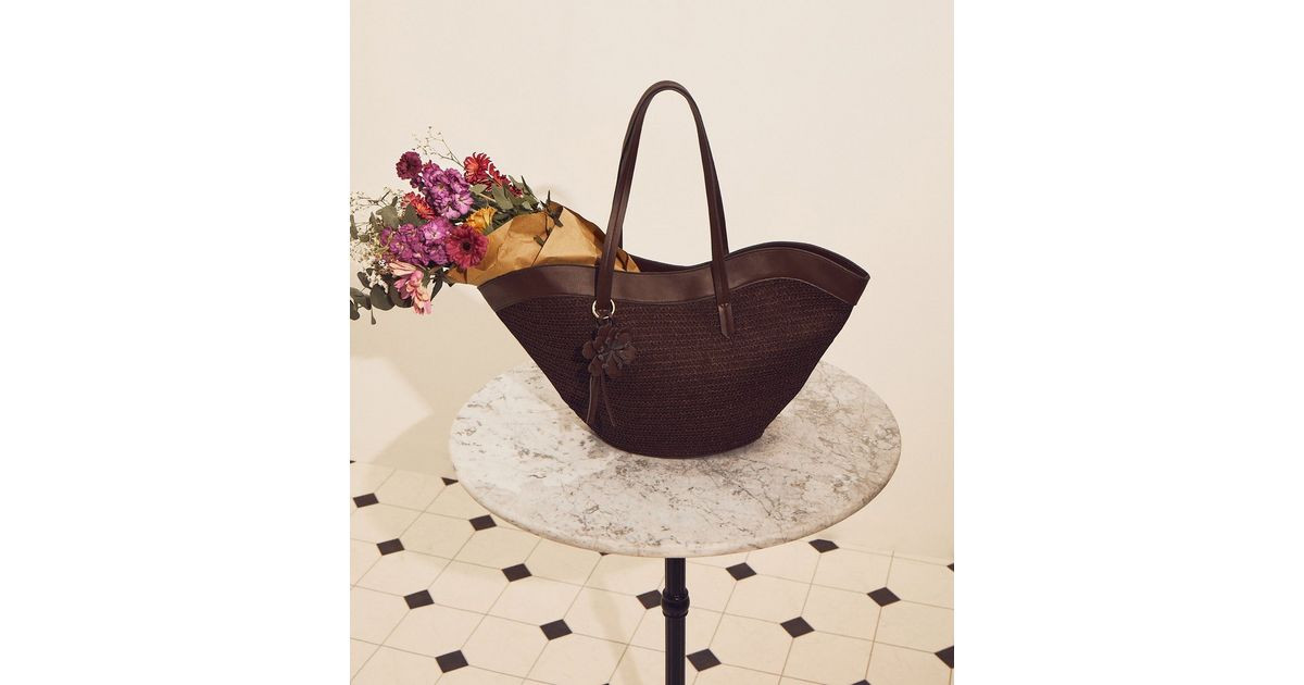 Dark Brown Curved Woven Tote Bag | New Look | New Look (UK)
