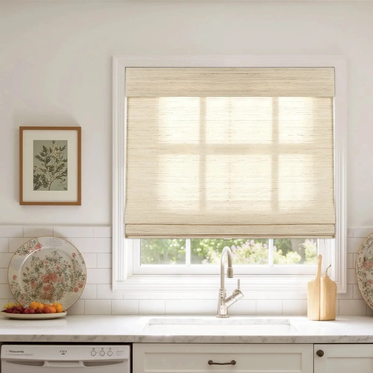 Lay Natural Ramie Bamboo Woven Shade - Cashew | TWOPAGES