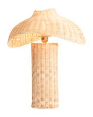 22in Ouen Woven Rattan Mushroom Lamp | Marshalls