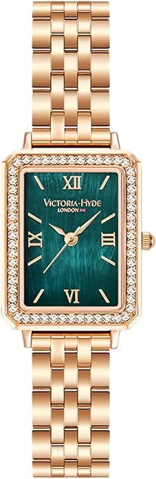 VICTORIA HYDE Gorgeous Green Women's Watch, Rectangular Rose Gold Watches for Women | Amazon (US)