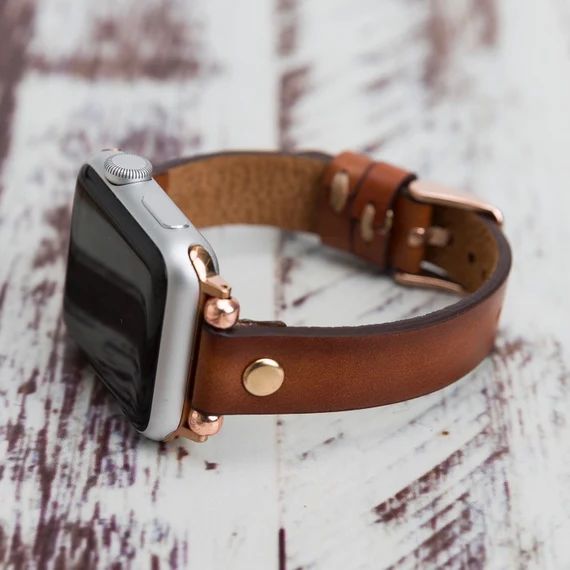 Premium Brown Leather Apple Watch Band 38mm 40mm 42mm 44mm, iWatch Band for Series 1-2-3-4-5-6 SE | Etsy (US)